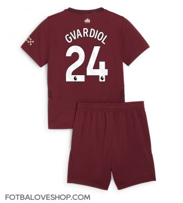 Manchester City Josko Gvardiol #24 Dětské Alternativní Dres 2024-25 Krátký Rukáv (+ trenýrky)